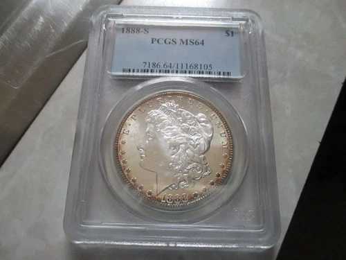 1888年 S モーガン銀貨 PCGS MS64 PQ++ トーン **セミキーデート 低鋳造**