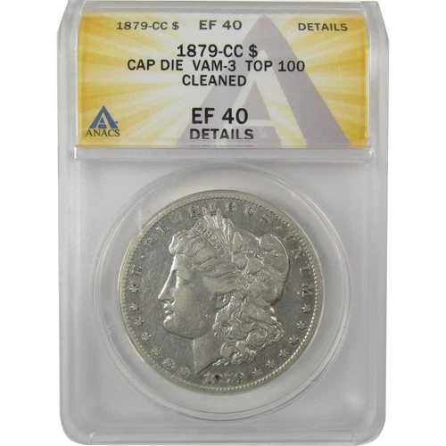 1879 CC VAM-3 キャップドダイ モルガンダラー EF 40 詳細 ANACS SKU:I21190｜WORLD RESOURCE【QUEEN店】 274,725円
