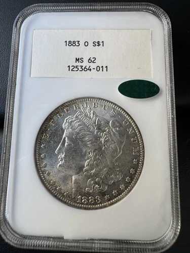 1883-O NGC ホワイトラベル MS-62 CAC 美しいコイン