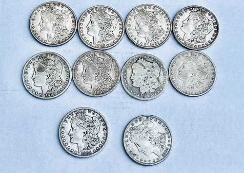 希少な10枚セット 1885年 モルガン 1ドル銀貨「新品同様」 263.40 GR