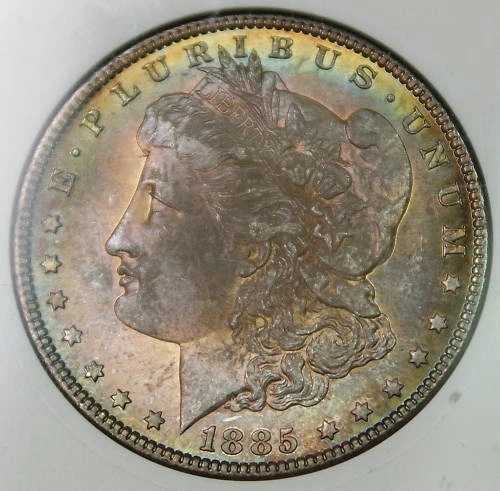 1885年モルガン銀貨、ANACS MS-65トーン