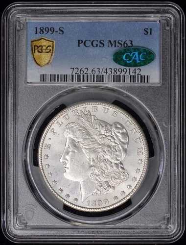 1899-S 1ドル モルガン・ダラー PCGS MS63 (CAC)｜WORLD RESOURCE【QUEEN店】