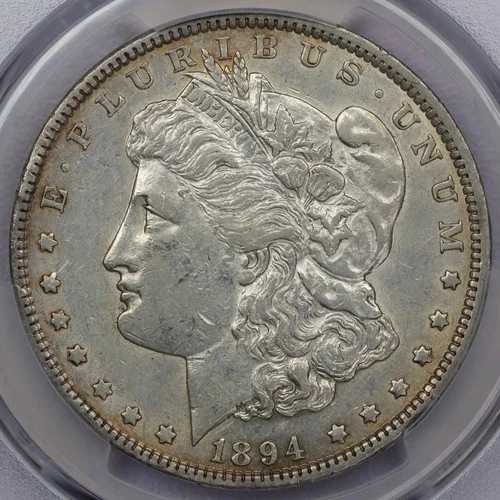 1894年 モルガン銀貨 - PCGS AU 詳細 縁のダメージ