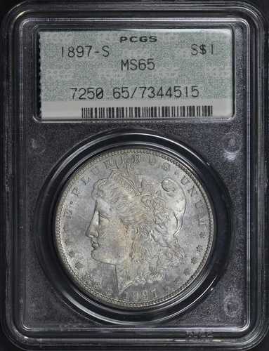 1897-S モルガン・ダラー PCGS MS-65 オールドグリーン ガスケットホルダー（ドイリーラベル付き）｜WORLD RESOURCE【QUEEN店】