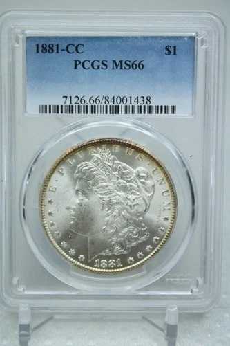 1881-CC モルガン銀貨 $1 PCGS MS66 #1438
