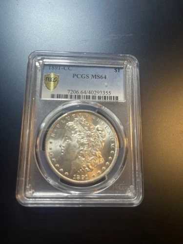 PCGS MS 64 1891 CC $1 モルガン銀貨 タフグレード＆日付