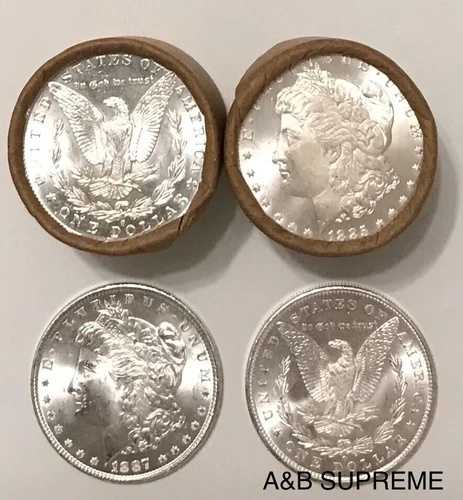 (10) 1878-1904 モーガンダラーズコインロール「素晴らしい宝石」未流通 90% SIL。 292,050円