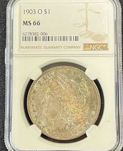1903 O モルガン・ダラー MS66 素晴らしいライラック色の色合い