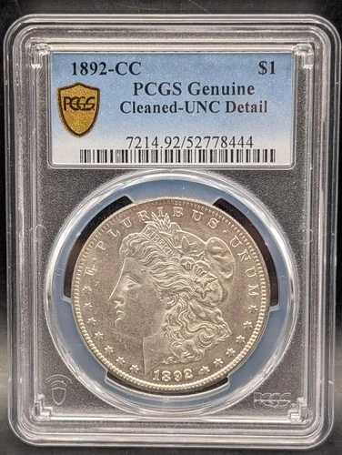 ??1892年 カーソンシティ モーガン シルバードル PCGS ゴールドシールド UNC 詳細 ブラストホワイト