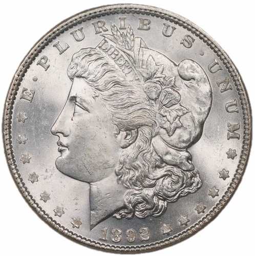 1892年 NGC MS64 CAC モルガン銀貨 097011