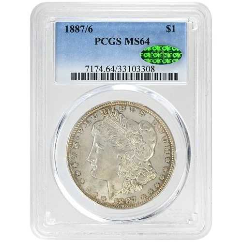 1887/6年 1ドル モルガン・ダラー PCGS MS64 CAC 希少コイン