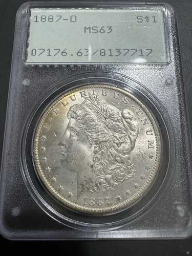 1887-O ニューオーリンズ モルガン銀貨 PCGS MS 63 ラトラー モルガン銀貨