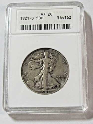 1921-D ANACS VF-20 ウォーキングリバティ ハーフタフ このグレードの日付