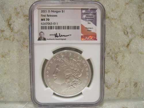 2021-D モルガン シルバー ドル NGC MS70 初版 トーマス・ウラムのサイン入り希少品|WORLD RESOURCE【QUEEN店】