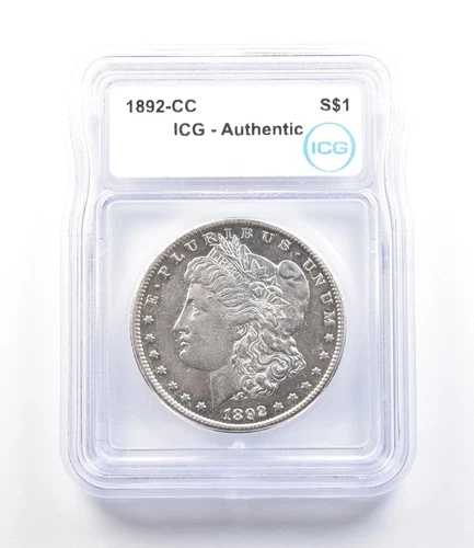 1892-CC モルガン銀貨 本物 ICG *9665｜WORLD RESOURCE【QUEEN店】