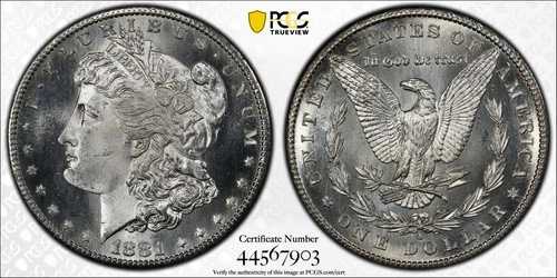 1881-S $1 PCGS MS67 CAC モルガン銀貨 DMPL 表側 44567903|WORLD RESOURCE【QUEEN店】