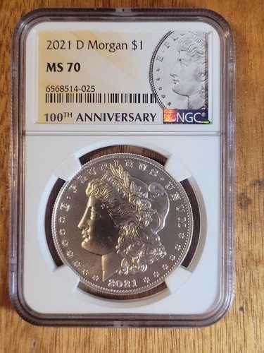 2021年 $1 D シルバー モルガンドル NGC MS70、裏面はミラーPL、プルーフ|WORLD RESOURCE【QUEEN店】