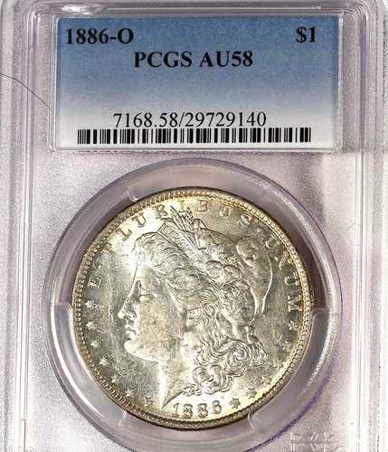 1886-O $1 AU58 PCGS-グレートストライク-モルガンドル|WORLD RESOURCE【QUEEN店】