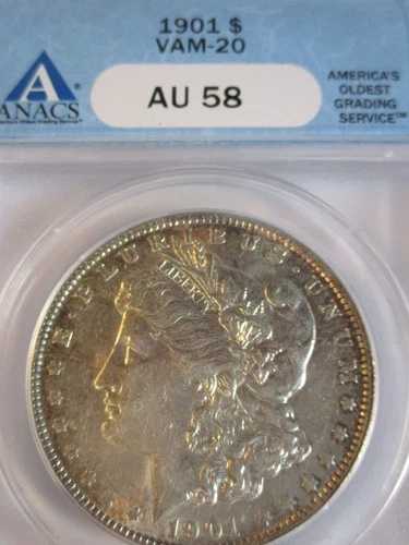 1901年 モルガン シルバードル ANACS AU58 「キーデート」 VAM-20