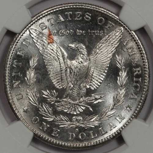 1882 S NGC MS65 銅製モルガン・ダラーのエラー「燃える鷲」が刻印