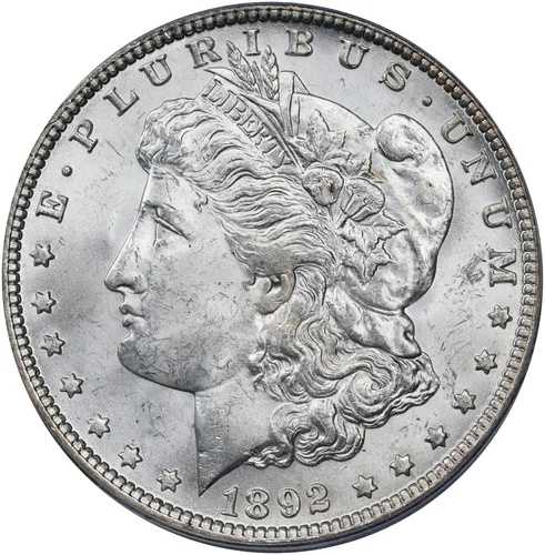 1892-O モルガン銀貨、PCGS MS64 グレード。希少な年代。魅力的なニアジェム！