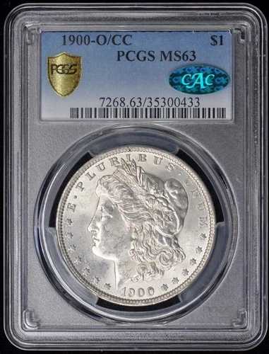 1900-O/CC $1 オーバーミントマーク モルガン・ダラー PCGS MS63 (CAC)