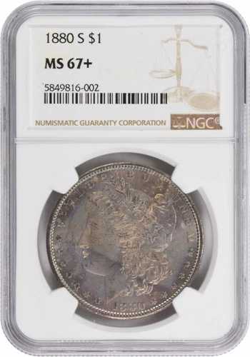 1880-S モルガン銀貨 MS67+ NGC｜WORLD RESOURCE【QUEEN店】 334,125円