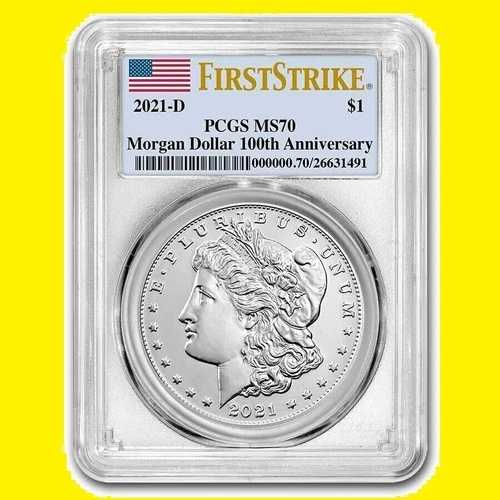 2021 D Morgan DENVER シルバーダラーコイン PCGS MS 70 ファーストストライク発行 ボックスコート