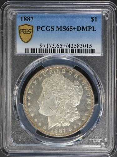 1887年 (P) PCGS モルガン銀貨 MS65+DMPL ディープミラープルーフライク MS-65+