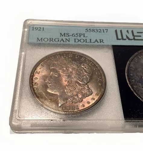 1921年 モルガン・ダラー PL ハイグレード オールドホルダー - レインボートーン