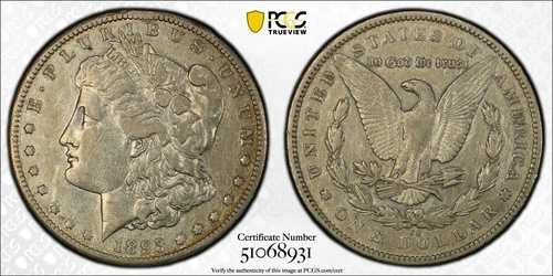 1893-CC 1ドル銀モルガンドル PCGS XF 詳細クリーニング済み #8931