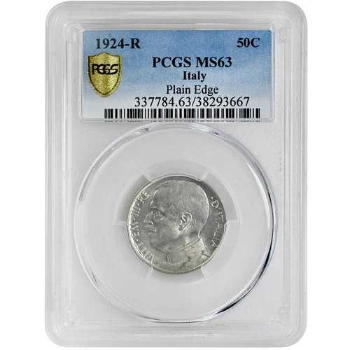 1924-R 50セント イタリア PCGS MS63 希少コイン