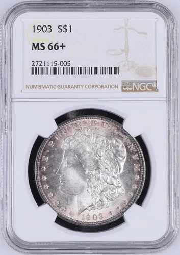 1903-P モルガン銀貨 NGC MS66+ - - ゴージャスなブラストホワイト&ラスター|WORLD RESOURCE【QUEEN店】