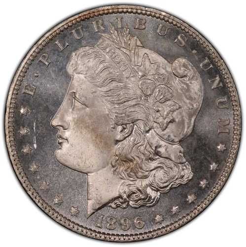 1896-P モルガン銀貨 PCGS MS65 DMPL (DPL) - フロスティホワイト ディープミラージェム|WORLD RESOURCE【QUEEN店】
