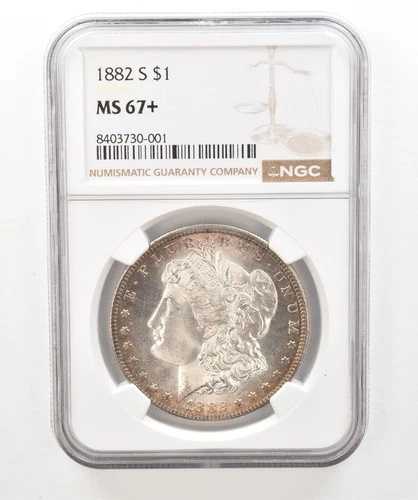 1882-S モルガン銀貨 MS67+ NGC 美しいトーン *5206