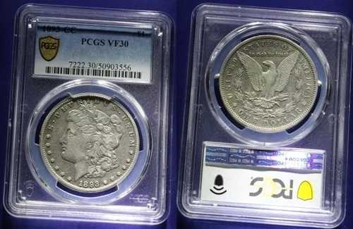 1893年-CC モルガン銀貨 PCGS VF30 キーデート レア