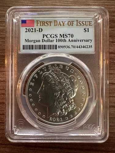 2021 D モルガン銀貨 - PCGS MS70 発行初日 ~ 希少デンバー TOP POP