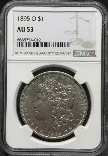 1895 O モルガン銀貨 NGC AU-53