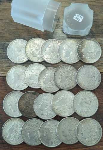 1921年以前の米国モルガン銀貨20枚ロール（未使用）-AU-