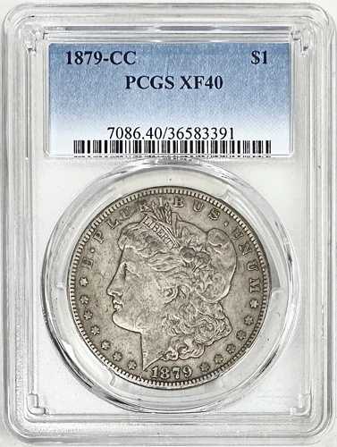 1879年製 CC モーガン シルバー ドル PCGS XF40
