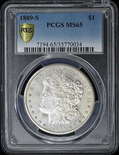 1889-S 1ドル モルガン・ダラー PCGS MS65