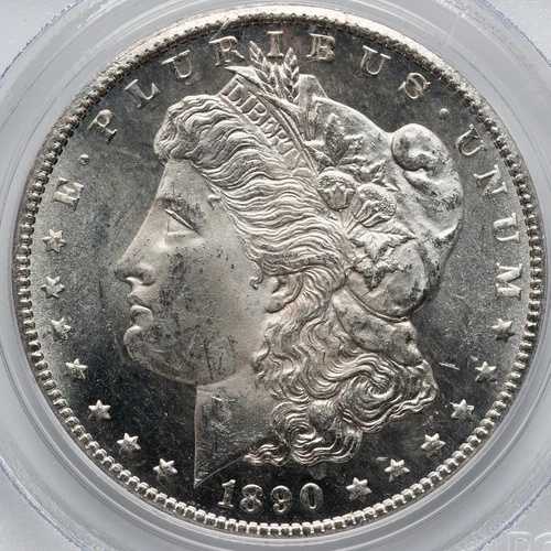 モルガン銀貨 1890-CC PCGS MS-63 プルーフ級！驚くほど美しい！