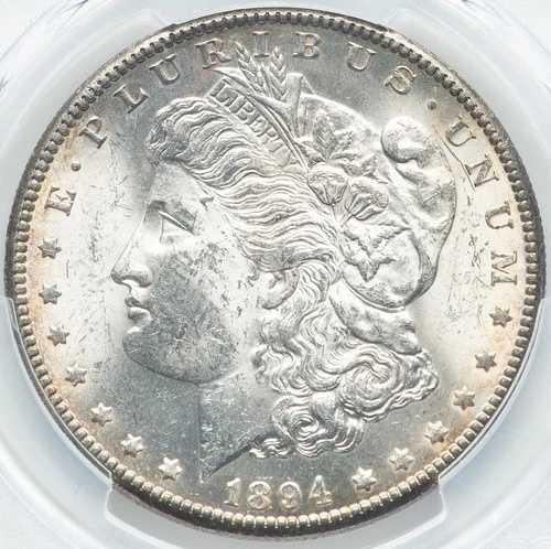 モルガン・シルバー・ダラー 1894-S、PCGS MS-62 グレード！サンフランシスコ造幣局発行。希少な年代！