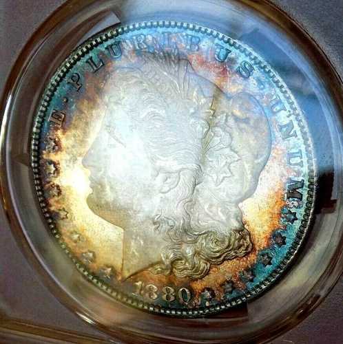 モーガン シルバー ドル 1880 S PCGS MS 66++++ モンスター レインボー オフグレード 80/9 S VAM 11 414,810円