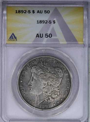 1892-S モルガン銀貨 1ドル ANACS AU50|WORLD RESOURCE【QUEEN店】