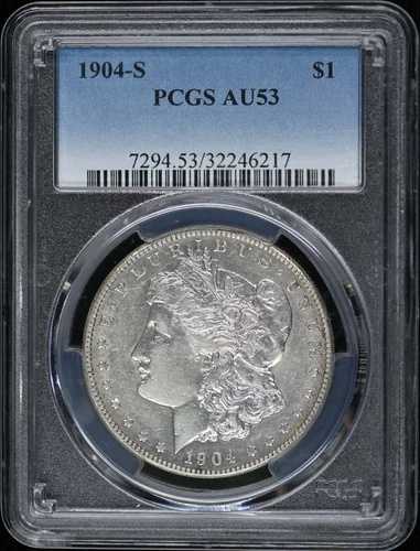 1904-S 1ドル モルガン・ダラー PCGS AU53｜WORLD RESOURCE【QUEEN店】 418,275円