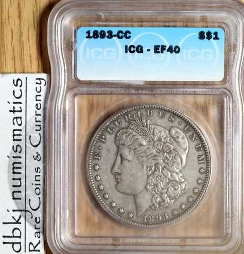 1893 CC モルガン シルバー ダラー 1 ドル - ICG - EF40｜WORLD RESOURCE【QUEEN店】