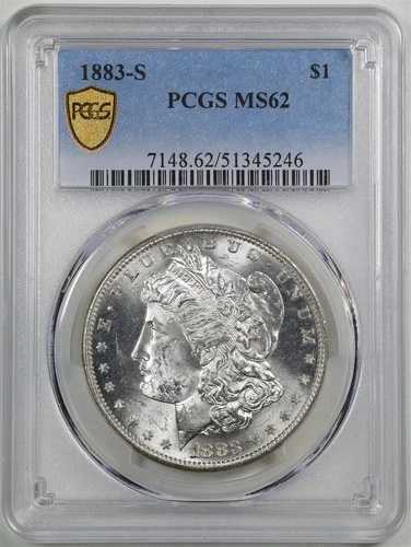 1883-S 1ドル モルガン銀貨 MS62 PCGS 51345246