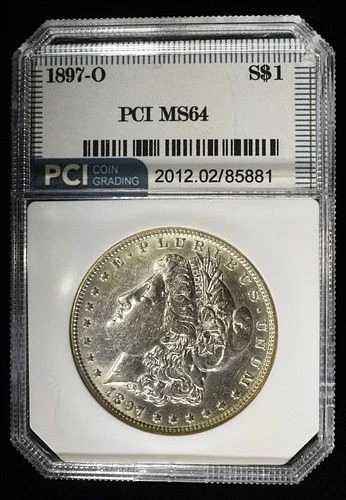 1897-0 モルガン銀貨 $1 PCI MS 高品質 PQ 美しい外観 # SC81-4
