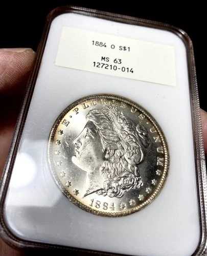 1884年 O モルガン シルバー ドル、旧 NGC MS63 GEN 2.0 ホワイト ラベル ホルダー
